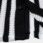 Drop Shoulder Stripe Crochet Shirt & Straight Leg Linen Pants Set