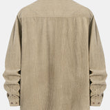 Long Sleeve Corduroy Pocket Button Up Shirt