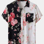 Two Tone Floral Print Shirt & Swim Shorts Set