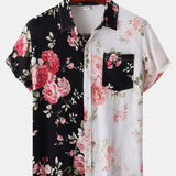 Two Tone Floral Print Shirt & Swim Shorts Set