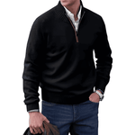 ZIPPERED KNIT PULLOVER FOR MEN