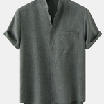 Stand Collar Shirt Whit Pocket