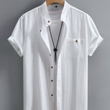 CREW NECK BUTTON SHIRT FOR MEN
