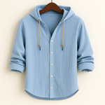 COTTON LINEN HOODIE SHIRT FOR MEN