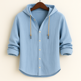 COTTON LINEN HOODIE SHIRT FOR MEN
