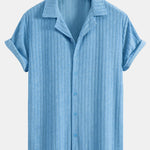 Striped Terry Cuban Shirt & Striped Terry Cuban Shorts Set