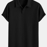 Geometric Diamond Jacquard Polo & Shorts Set