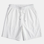 Crinkled Textured V Neck Shirt & Crinkled Textured Drawstring Shorts Set