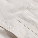 Long Sleeve Linen Cotton Stand Collar Shirt with Pocket