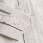 Long Sleeve Linen Cotton Stand Collar Shirt with Pocket