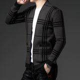 CHECKERED KNIT CARDIGAN FOR MEN