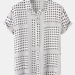 Polka Dot Floral Print Button Up Shirt