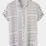 Polka Dot Floral Print Button Up Shirt