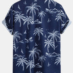 Palm Tree Island Print Button Up Shirt