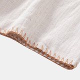 Contrast Stitching Linen Rayon Blend Cuban Shirt & Crinkle Textured Set
