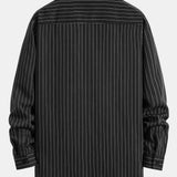 Long Sleeve Stand Collar Striped Shirt