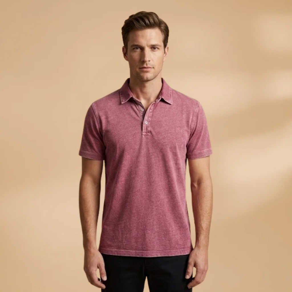 Men's Polo Shirt with Classic Collar and Relaxed Fit