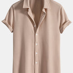 Muscle Fit Ribbed Button Up Shirt