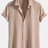 Muscle Fit Ribbed Button Up Shirt