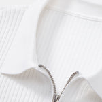Striped Gradient Knitted Polo Shirt & Slim Fit Tapered Trousers Set