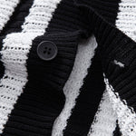 Drop Shoulder Stripe Crochet Shirt & Straight Leg Linen Pants Set