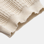 Wave Jacquard Knit V Neck Polo Shirt & Cotton Chino Shorts Set