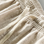 Linen and Rayon Blend Shirt & Linen Cotton Blend Drawstring Striped Shorts Set