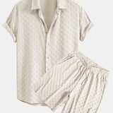 Checkerboard Terry Shirt & Shorts Set