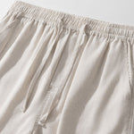 Waffle Shirt & Linen Cotton Blend Drawstring Shorts Set
