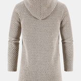 Long Line Textured Hooded Sweater & Chino Cargo Jogger Pants Set