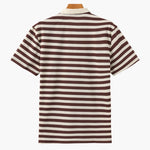 Horizontal Stripe Polo with Contrast Collar