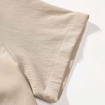 Crinkled Texture Stand Collar Shirt