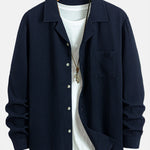 Long Sleeve Waffle Cuban Collar Shirt