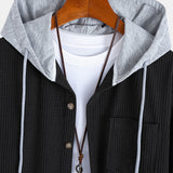 Waffle Corduroy Hooded Shirt