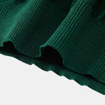 Stripe Jacquard Knit Polo Shirt & Straight Leg Ribbed Pants Set