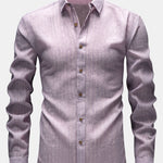 Long Sleeve Stripe Linen Button Up Shirt