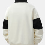 Color Block Patchwork Polo Sweatshirt & Pleated Pintuck Sweatpants Set