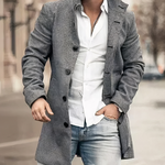 BUTTON TRENCH COAT FOR MEN