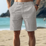 RIBBED LINEN SHORTS FOR MEN