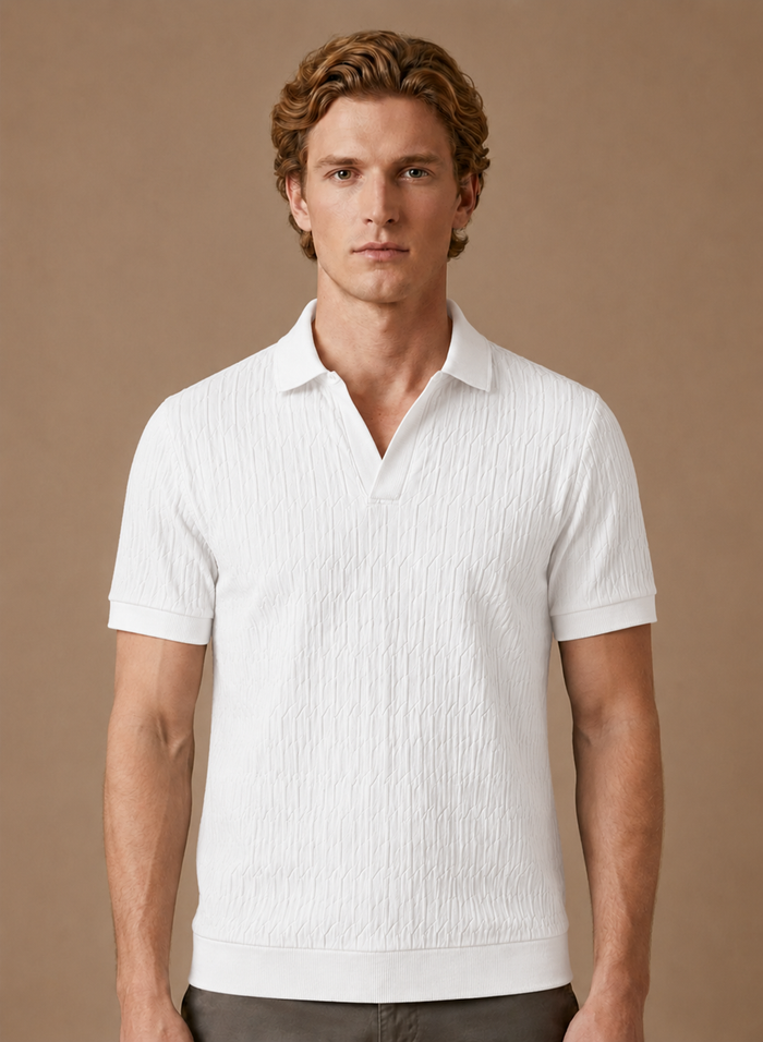 Men's Luxury Knit Polo Shirt – Soft Textured Summer | Areleon