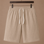 Men's Linen Drawstring Shorts – Striped Relaxed Fit | Areleon