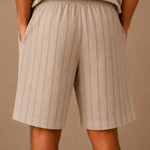 Men's Linen Drawstring Shorts – Striped Relaxed Fit | Areleon