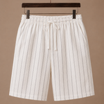Men's Linen Drawstring Shorts – Striped Relaxed Fit | Areleon