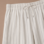 Men's Linen Drawstring Trousers – Striped Casual Fit | Areleon