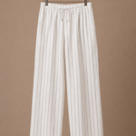 Men's Linen Drawstring Trousers – Striped Casual Fit | Areleon