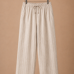 Men's Linen Drawstring Trousers – Striped Casual Fit | Areleon