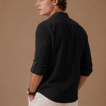 Men's Grandad Collar Linen Shirt – Relaxed Casual Fit | Areleon