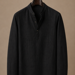 Men's Grandad Collar Linen Shirt – Relaxed Casual Fit | Areleon