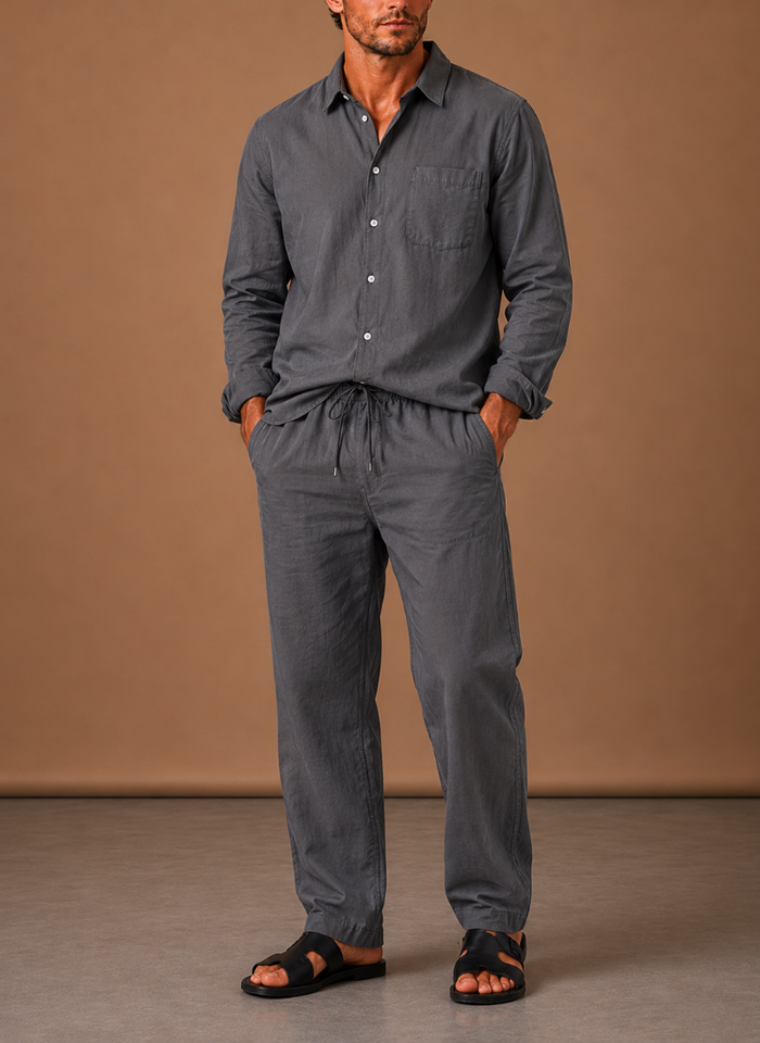 Men's Linen Cotton Set – Shirt & Trousers Smart Casual | Areleon