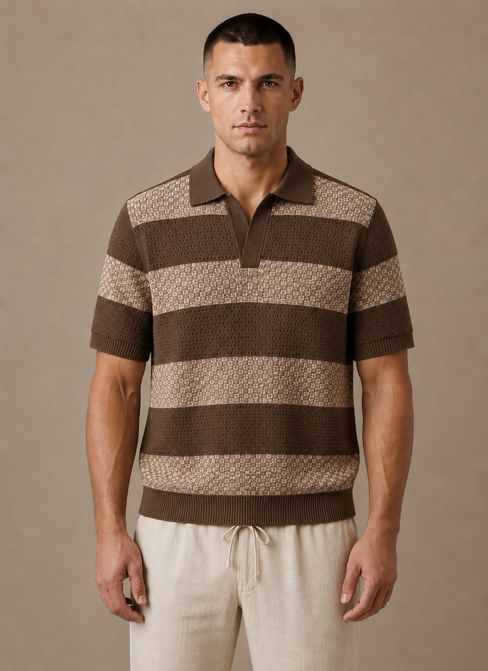 Men's Striped Polo Shirt – Premium Smart Casual Fit | Areleon